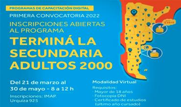 La Municipalidad de La Rioja brinda la posibilidad de terminar la escuela, a través del programa Adultos 2000