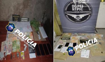 Golpe al narcotráfico en barrio 13 de Enero: incautaron estupefacientes, dinero en efectivo y plantas de cánnabis 