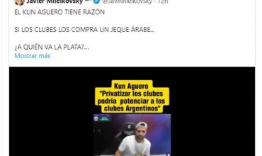 Javier Milei y el Kun Agüero debatieron sobre las sociedades anónimas en el fútbol argentino