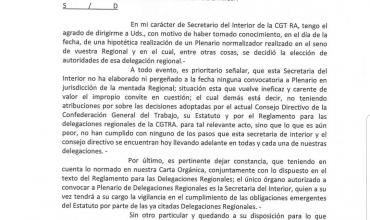 La CGT Nacional desconoce a la comisión directiva de la CGT La Rioja