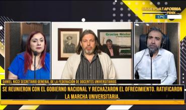 Daniel Ricci, sobre la propuesta del gobierno a los docentes universitarios: “Nos ofrecieron sólo el 10% de lo que pedimos”.