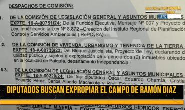 ULTIMO MOMENTO – Diputados expropiarán propiedades de Ramón Díaz