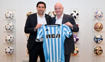 Diego Milito se reunió con Gianni Infantino para “contarle el Racing por el que trabajo y sueño”