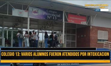 Colegio 13: alumnos atendidos por intoxicación