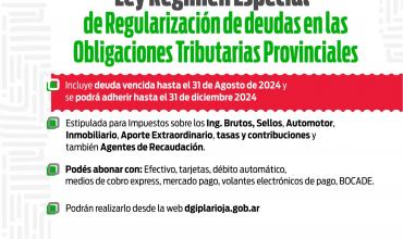 Prorrogan la adhesión de la Ley de Régimen Especial para Regularización de Deuda en Obligaciones Tributarias Provinciales