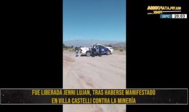 Fue liberada Jenny Lujan tras haberse manifestado en Villa Castelli contra la minería: “Sé que no he cometido ningún delito, solo defendí el agua y la vida”