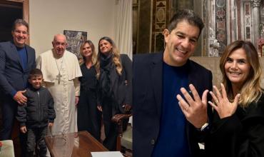 Amalia Granata y Leo Squarzon conocieron al Papa Francisco y le hicieron un pedido especial