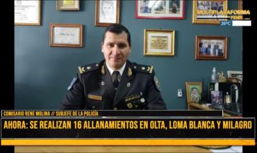 Olta: Dos policías y seis civiles detenidos en allanamientos por narcotráfico