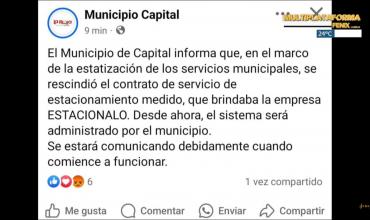 El municipio de la Capital estatizó el estacionamiento medido