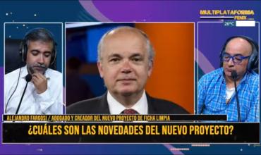 Alejandro Fargosi, sobre el proyecto de Ficha Limpia: “Es para que los partidos no puedan llevar a delincuentes en sus boletas”.