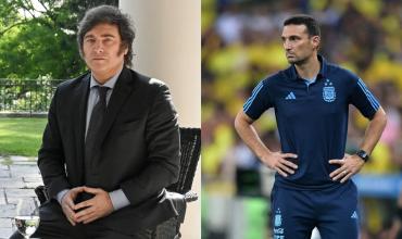 Javier Milei celebró el respaldo de Lionel Scaloni a su gestión