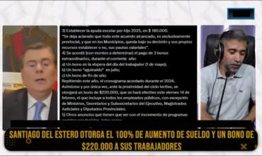 El gobernador de Santiago del Estero anunció un aumento del 100% en el sueldo básico de los trabajadores públicos