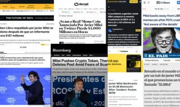 Cómo los medios del mundo mostraron el escándalo de Javier Milei con la cripto $LIBRA