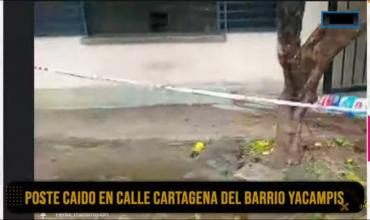 Poste caído en barrio Yacampis: “¿están esperando una muerte, para que vengan?”