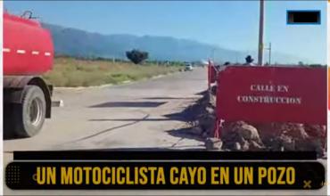 Motociclista cayó a una zanja por falta de iluminación