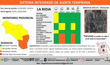 Tormentas fuertes en La Rioja: Se emite alerta Naranja y Amarilla para varios departamentos*