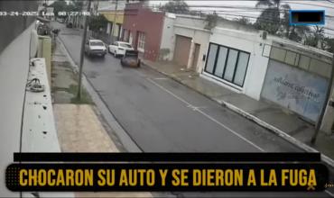 Chocaron su auto y se dieron a la fuga