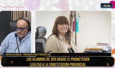 Cristina Salzwedel, presidenta del comité provincial de la UCR, en Fenix: críticas a la promesa de lealtad a la nueva Constitución riojana