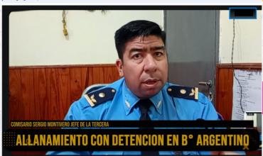Allanamientos en Barrio Argentino: dos detenidos y secuestro de drogas, armas blancas y celulares