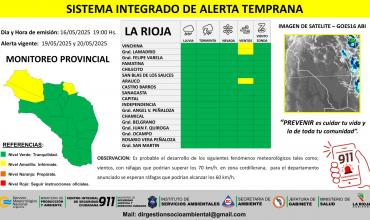 El Comité de Emegencias emitió alerta por vientos fuertes