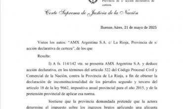La Corte Suprema falló contra La Rioja por cobrar ingresos brutos a la empresa Claro