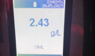 Conductor dio positivo en test de alcoholemia con 2,43 g/l en Aimogasta