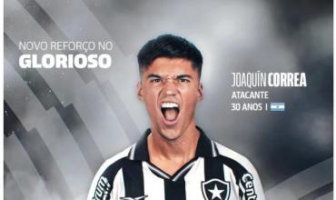 Otro bombazo en Brasil: Botafogo presentó a Joaquín Correa como refuerzo para el Mundial de Clubes