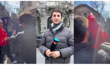 Militantes K agredieron al cronista Alan Ferraro y le robaron el cubo del microfono en pleno móvil de El Trece