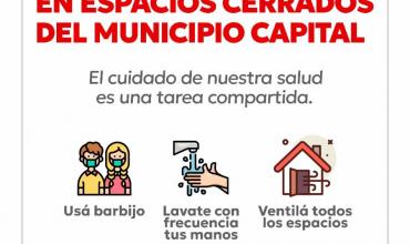 Desde este martes  es obligatorio el uso del barbijo en espacios cerrados del municipio Capital