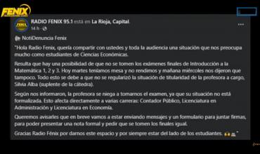 Alumnos de Ciencias Económicas de la UNLaR denunciaron que una docente se negó a tomar examen y desde la carrera salieron a aclarar