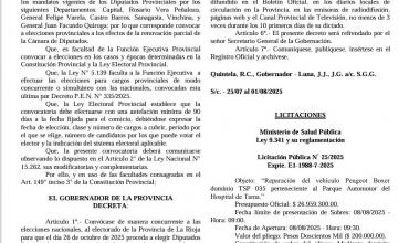 La Rioja: Publicado en el Boletín Oficial, Quintela convoca a elecciones para renovar la Cámara de Diputados en octubre