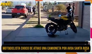 Accidente en Avenida Santa Rosa: un motociclista resultó herido tras impactar contra una camioneta