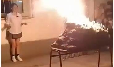 Explosión de un volcán artificial dejó diez alumnos heridos y una menor grave en Pergamino