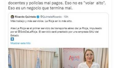 Felipe Álvarez criticó la creación de la empresa estatal “Alas La Rioja”