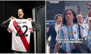 Dua Lipa sorprendió al llegar a la Bombonera para el Superclásico Boca y River