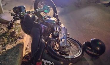 Motociclista sufrió golpes al perder el control del rodado