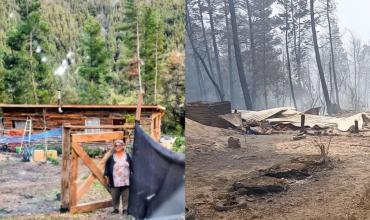 Sacó un préstamo, construyó su cabaña en Epuyén y ahora el fuego arrasó con todo: el drama de Flora Nahuelcheo