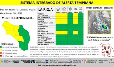 Alerta amarilla por tormentas fuertes en varios departamentos de la provincia