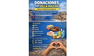 Melisa, oriunda de Villa Mazán, organiza una colecta solidaria para ayudar a los damnificados