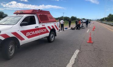 Motociclista resultó herido tras una caída sobre Ruta 38