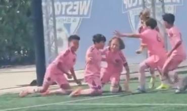 Mateo Messi la rompió con un golazo en la Academia del Inter Miami y le arrancó una sonrisa a su papá Lionel