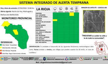 Alerta por lluvia y vientos en la zona de la cordillera 