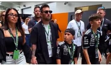 Lionel Messi y su familia llegaron al circuito para ver el Gran Premio de Miami de la Fórmula 1: el encuentro con Franco Colapinto