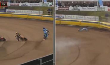 Chocó contra un muro de contención, salió despedido y sufrió graves heridas: el impactante accidente de un motociclista en el Mundial de speedway
