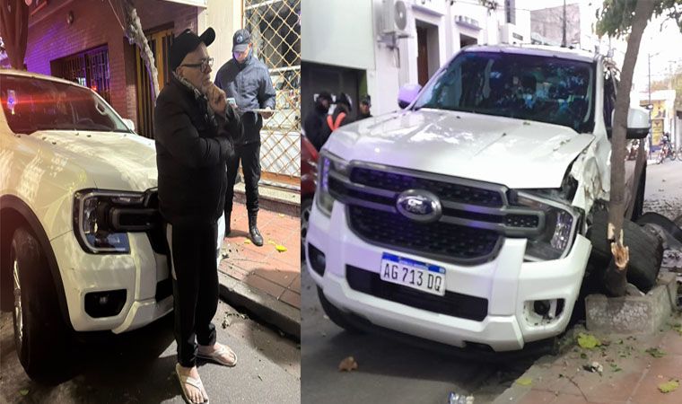 Raúl "Picudo" Carrizo chocó contra un árbol en pleno centro y se negó al test de alcoholemia
