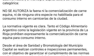 Luego de la manifestación, el Municipio ratificó que la venta de carne equina es ilegal