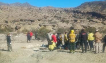 La primera imagen del rescate de los cuerpos en Valle Fértil