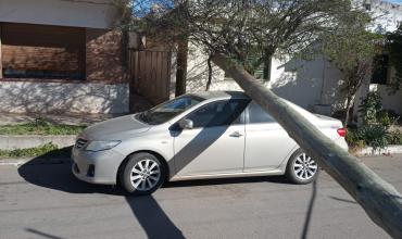 Olta: un poste cayó sobre un auto por el fuerte viento y ya contabilizan entre 10 y 15 estructuras derribadas