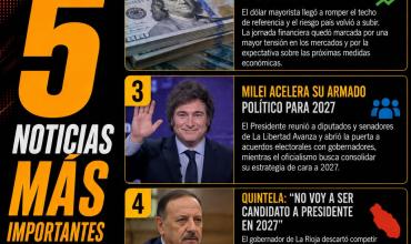 LAS 5 NOTICIAS MAS IMPORTANTES DE HOY MIÉRCOLES 26/8/2026