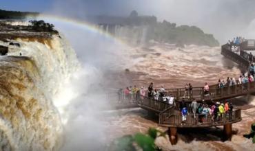 Las Cataratas del Iguazú aumentaron su caudal de manera extraordinaria y superan los 8 millones de litros por segundo